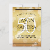 Elegant 50th Golden Wedding Jubileum Save The Date (Voorkant)