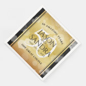 Elegant 50th Golden Wedding Jubileum Servet (Hoek)