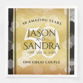 Elegant 50th Golden Wedding Jubileum Servet (Voorkant)