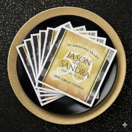 Elegant 50th Golden Wedding Jubileum Servet