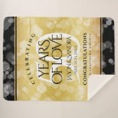 Elegant 50th Golden Wedding Jubileum Sherpa Deken (Voorkant (horizontaal))