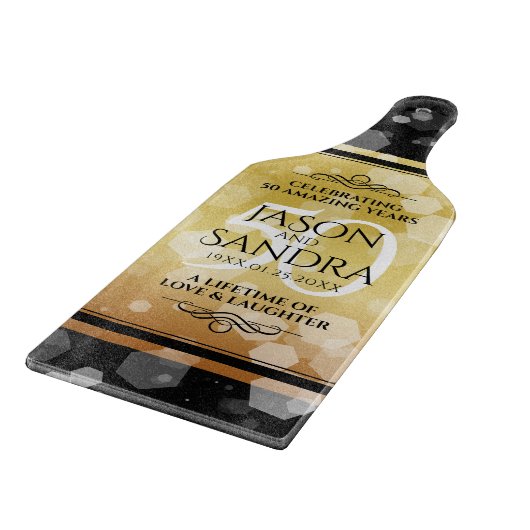 Elegant 50th Golden Wedding Jubileum Snijplank (Hoek)