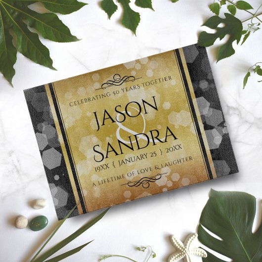 Elegant 50th Golden Wedding Jubileum Snijplank