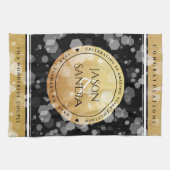 Elegant 50th Golden Wedding Jubileum Theedoek (Horizontaal)