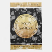 Elegant 50th Golden Wedding Jubileum Theedoek (Verticaal)