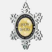 Elegant 50th Golden Wedding Jubileum Tin Sneeuwvlok Ornament (Rechts)