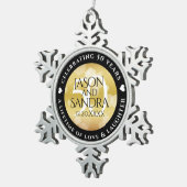 Elegant 50th Golden Wedding Jubileum Tin Sneeuwvlok Ornament (Rechts)