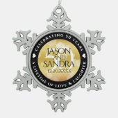 Elegant 50th Golden Wedding Jubileum Tin Sneeuwvlok Ornament (Voorkant)