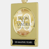 Elegant 50th Golden Wedding Jubileum Verguld Banner Ornament (Links)