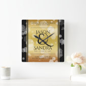 Elegant 50th Golden Wedding Jubileum Vierkante Klok (Huis)