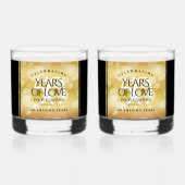 Elegant 50th Golden Wedding Jubileum Whisky Glas (Voorkant)