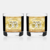 Elegant 50th Golden Wedding Jubileum Whisky Glas (Achterkant)