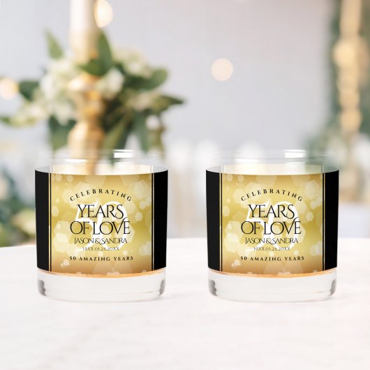 Elegant 50th Golden Wedding Jubileum Whisky Glas (Insitu (Huwelijk))