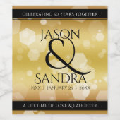 Elegant 50th Golden Wedding Jubileum Wijn Etiket (Enkel label)