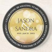 Elegant 50th Golden Wedding Jubileum Zandsteen Onderzetter (Voorkant)