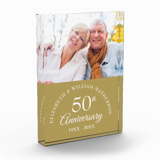 Elegant 50th gouden huwelijksjubileum  fotoblokken (Links)