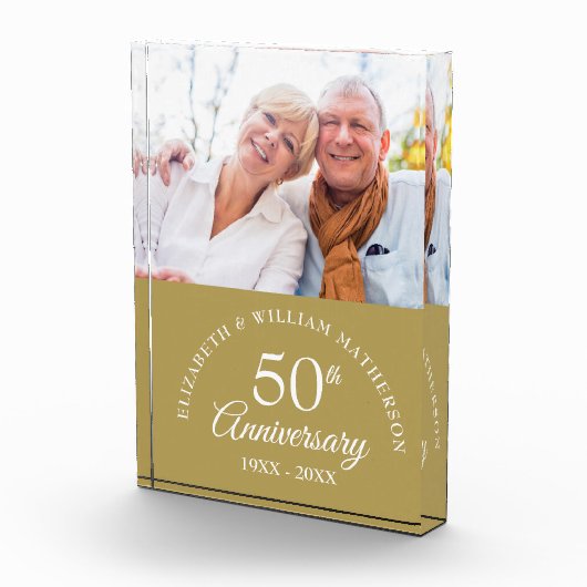 Elegant 50th gouden huwelijksjubileum  fotoblokken (Rechts)