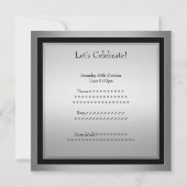 Elegant 50th Male Birthday Silver Black Foto Kaart (Achterkant)