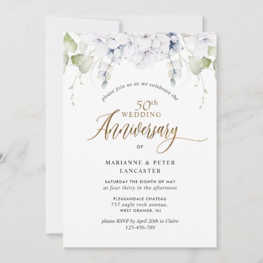 Elegant 50th (of ander) Jubileum voor weddenschapp Kaart (Voorkant)