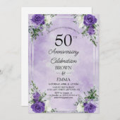 Elegant 50th Wedding Anniversary Floral Celebratio Kaart (Voorkant / Achterkant)