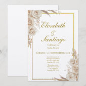 Elegant 50th Wedding Boho Spanish Kaart (Voorkant / Achterkant)