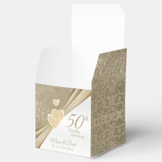 Elegant 50th Wedding Jubileum Bedankdoosjes (Geopend)