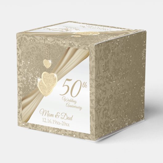 Elegant 50th Wedding Jubileum Bedankdoosjes (Achterkant)