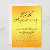 Elegant 50th Wedding Jubileum Black and Gold Kaart (Voorkant)