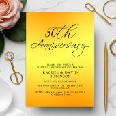 Elegant 50th Wedding Jubileum Black and Gold Kaart