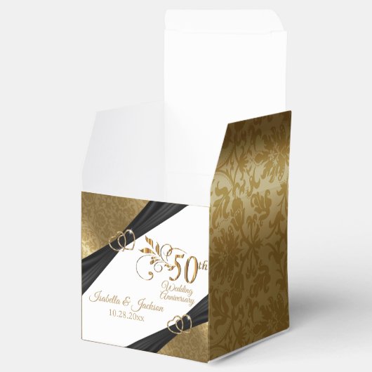 Elegant 50th Wedding Jubileum Favor Box Bedankdoosjes (Geopend)