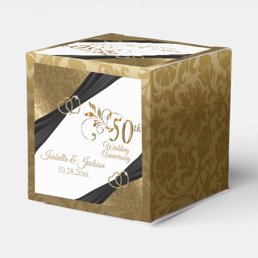Elegant 50th Wedding Jubileum Favor Box Bedankdoosjes (Achterkant)