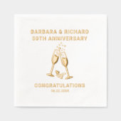 Elegant 50th Wedding Jubileum Folie Servetten (Voorkant)