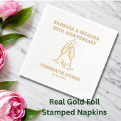 Elegant 50th Wedding Jubileum Folie Servetten