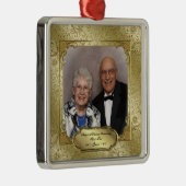 Elegant 50th Wedding Jubileum Foto Ornament (Rechts)