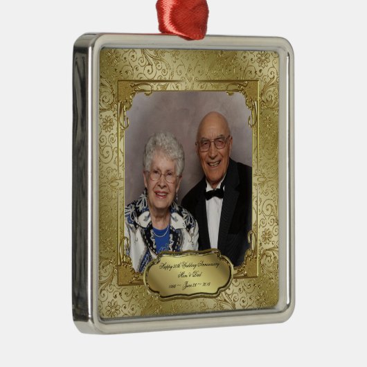Elegant 50th Wedding Jubileum Foto Ornament (Rechts)
