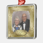 Elegant 50th Wedding Jubileum Foto Ornament (Links)