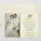 Elegant 50th Wedding Jubileum Fotouitnodiging Kaart (Voorkant / Achterkant)