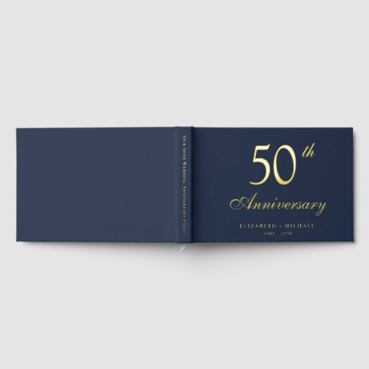 Elegant 50th Wedding Jubileum Gastenboek (Volledig)