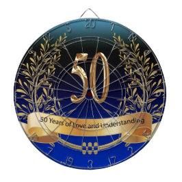 Elegant 50th Wedding Jubileum Gifts Dartbord