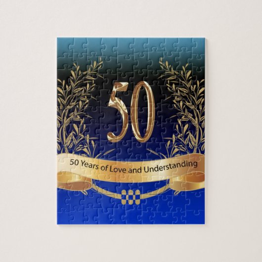 Elegant 50th Wedding Jubileum Gifts Legpuzzel (Verticaal)