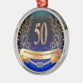 Elegant 50th Wedding Jubileum Gifts Metalen Ornament (Links)