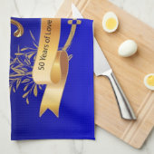 Elegant 50th Wedding Jubileum Gifts Theedoek (Quarter Fold)