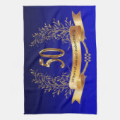 Elegant 50th Wedding Jubileum Gifts Theedoek (Verticaal)