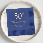 Elegant 50th Wedding Jubileum Gold Folie Servetten