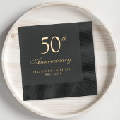 Elegant 50th Wedding Jubileum Gold Folie Servetten