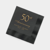 Elegant 50th Wedding Jubileum Gold Folie Servetten (Links)