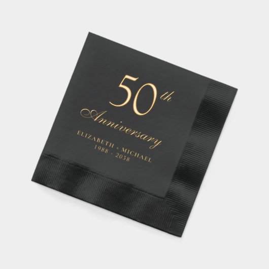 Elegant 50th Wedding Jubileum Gold Folie Servetten (Links)