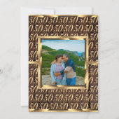 Elegant 50th Wedding Jubileum Gold Rustic Wood Kaart (Voorkant)