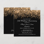 Elegant 50th Wedding Jubileum Gold Stars Kaart (Voorkant / Achterkant)