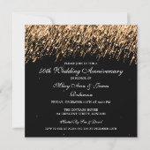 Elegant 50th Wedding Jubileum Gold Stars Kaart (Voorkant)